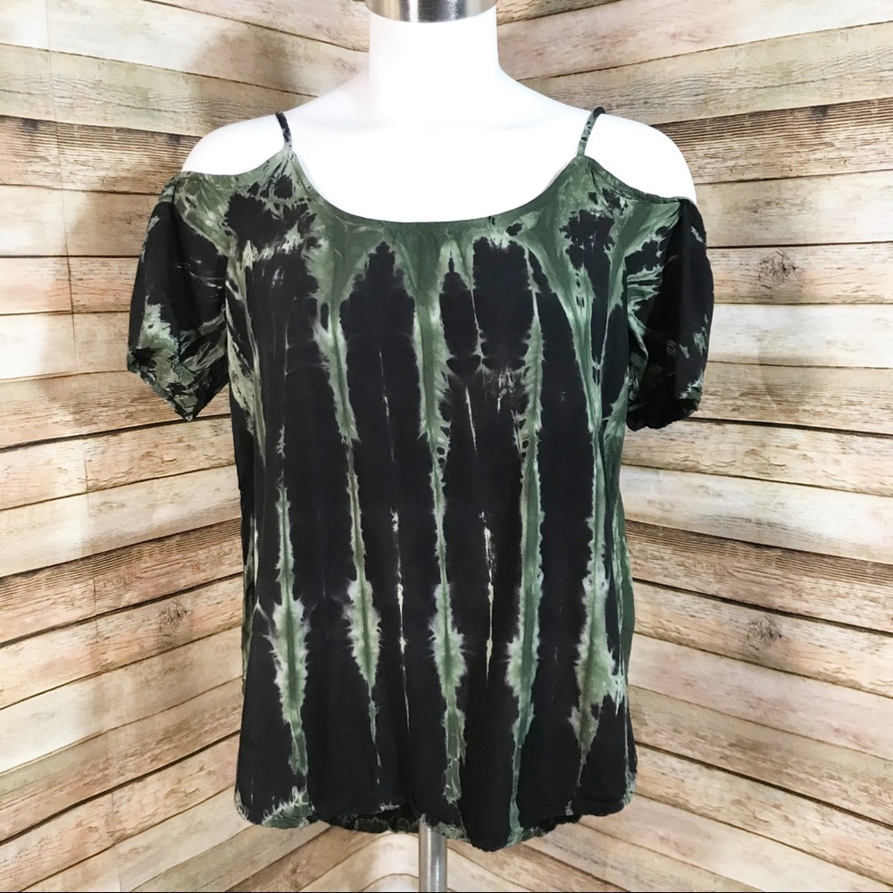 Rock & Republic green black tie dye top